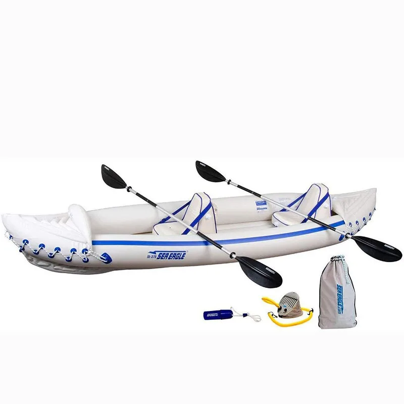 
Double-Deck Thickened 2 person Outdoor portable inflatable PVC fishing canoe kayak boats canoe/kayak with air pump and paddle 