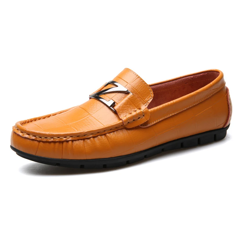 Stylish Casual Slip On Genuine Leather Male Dress Driving Loafers Boat Shoes for Men