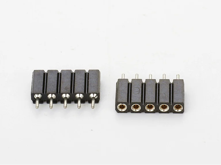2.54mm female header 5 pin connector 254mm pitch board to board PCB female socket berg strip header machined round vertical