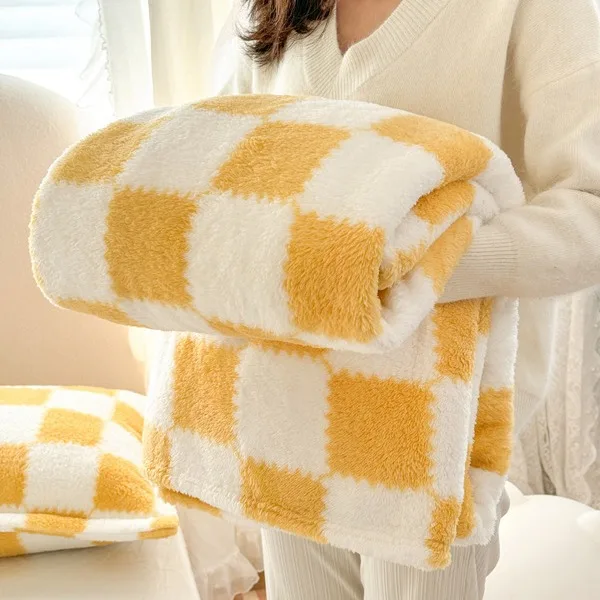 Winter Soft Checkered Plaid Sofa Blanket
