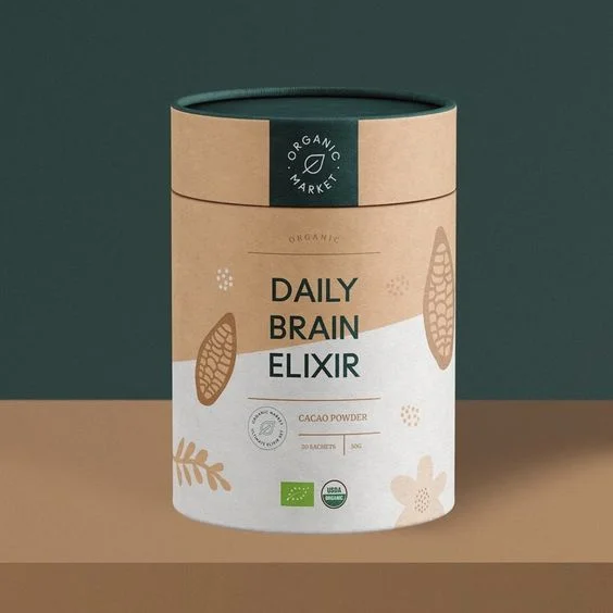 Wholesale Free Design Custom Colorful Biodegradable Kraft Paper Tube Paper Tea Box Tea Jar Round Paper Packaging