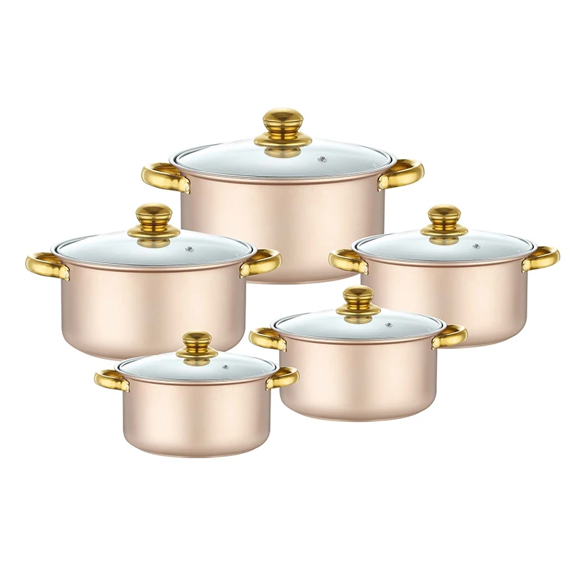 Wholesale Cheap stainless steel cookware set color cooking stock pot casseroles kitchen juego de ollas inox soup pot set