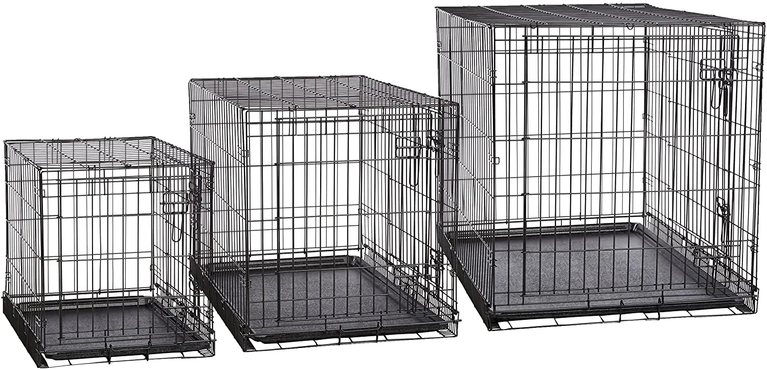 Hot Sales Multiple Sizes 2 Door Folding Metal Dog Cage or Pet Crate Iron Kennel with Tray Cats Dogs Crate Hom