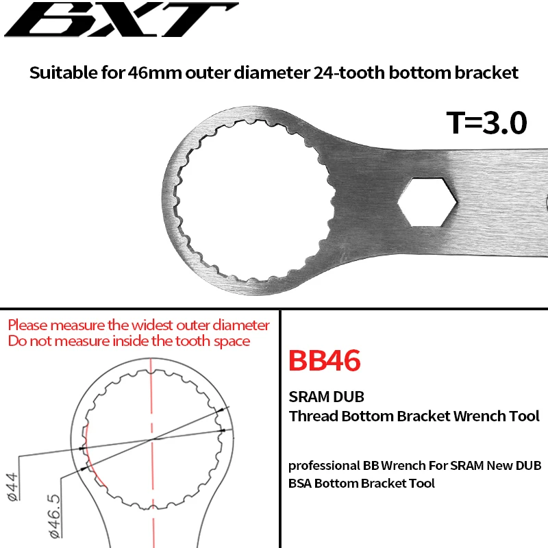 Bike Maintenance Tools Wrench for Bottom Bracket Spindle Crankset DUB Bicycle Thread Lock Bottom BracketsTools UDB Bike Torque