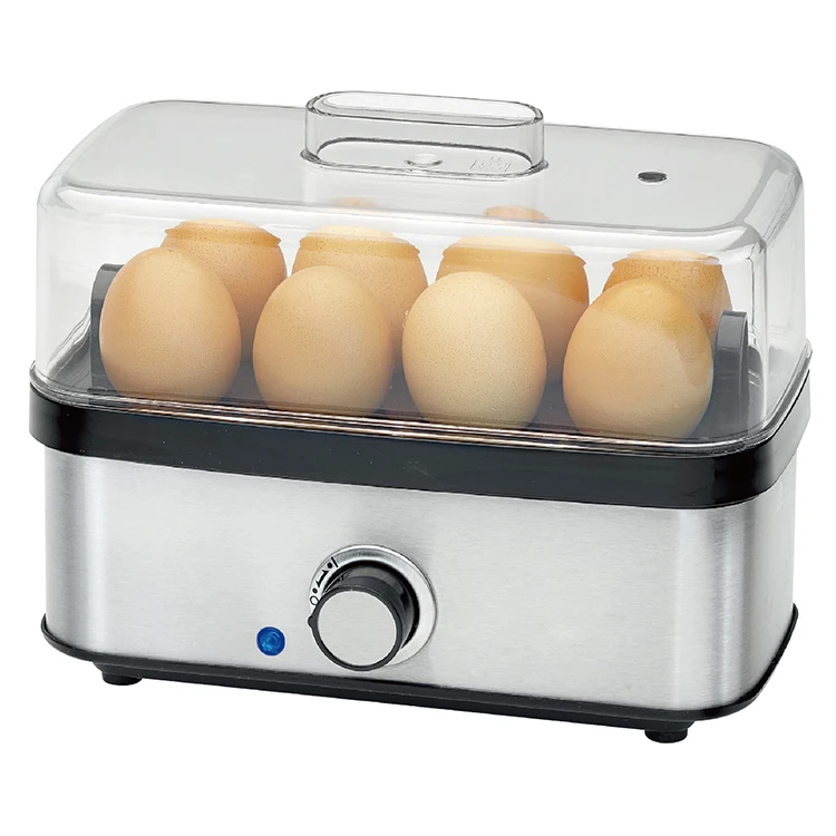 Electric Stainless Steel Egg Cooker Boiler Breakfast 8 Eggs, Soft, medium and Hard Eggs