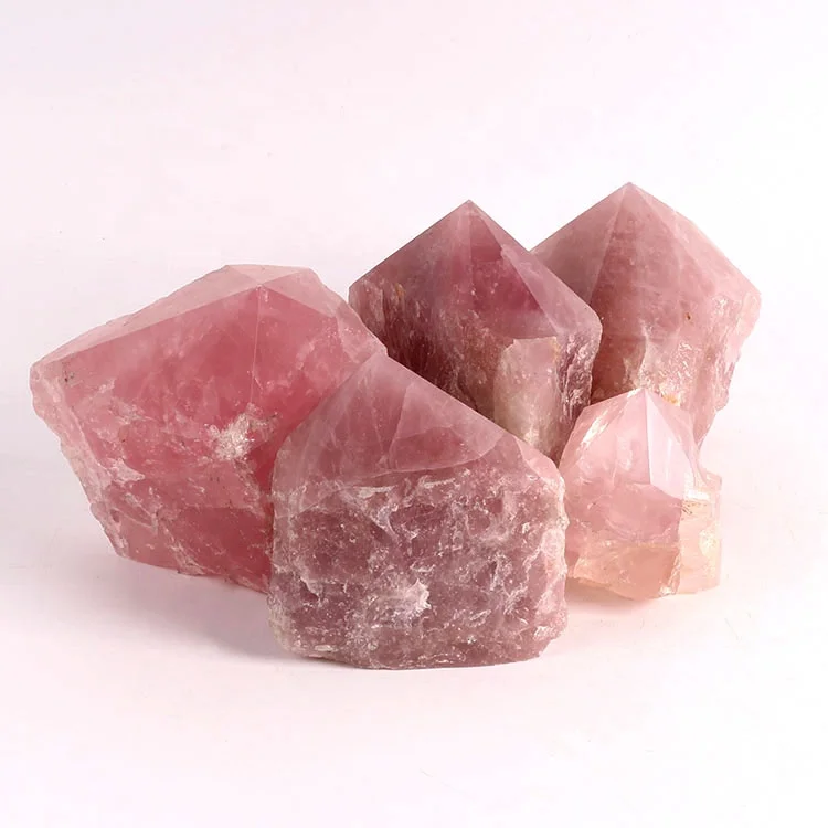 Hot Selling High Quality Natural Crystal rose stones magic wand head On Sale