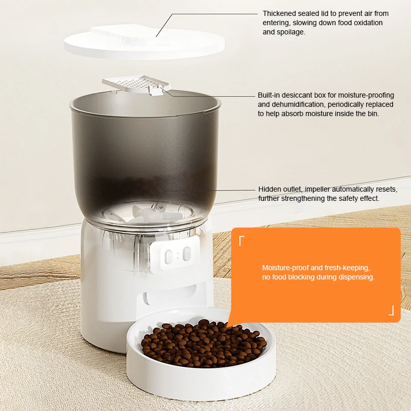 High Quality 3L Smart Pet Food Dispenser Pet Feeder Automatic Wifi App Control  Timed Cat Feeder