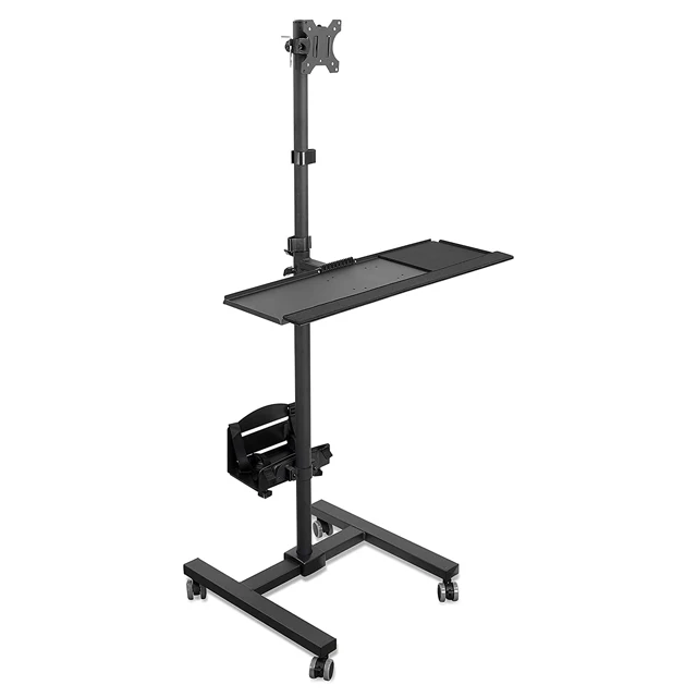 
Rolling Computer Cart Mobile Workstation with Tray Monitor Mount and CPU Holder Mobile Stand for Office and Industrial Use  (62555791413)