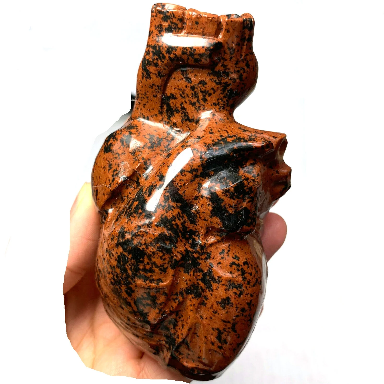 Wholesale Hand Carved Natural Red Obsidian Quartz Crystal Human Heart