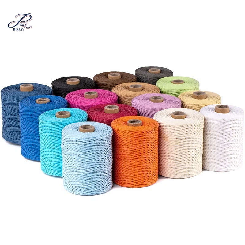 Bojay Wholesale Raffia Yarn Supplier Twine Paper Ribbon Rope For Gift Box Packing DIY Summer