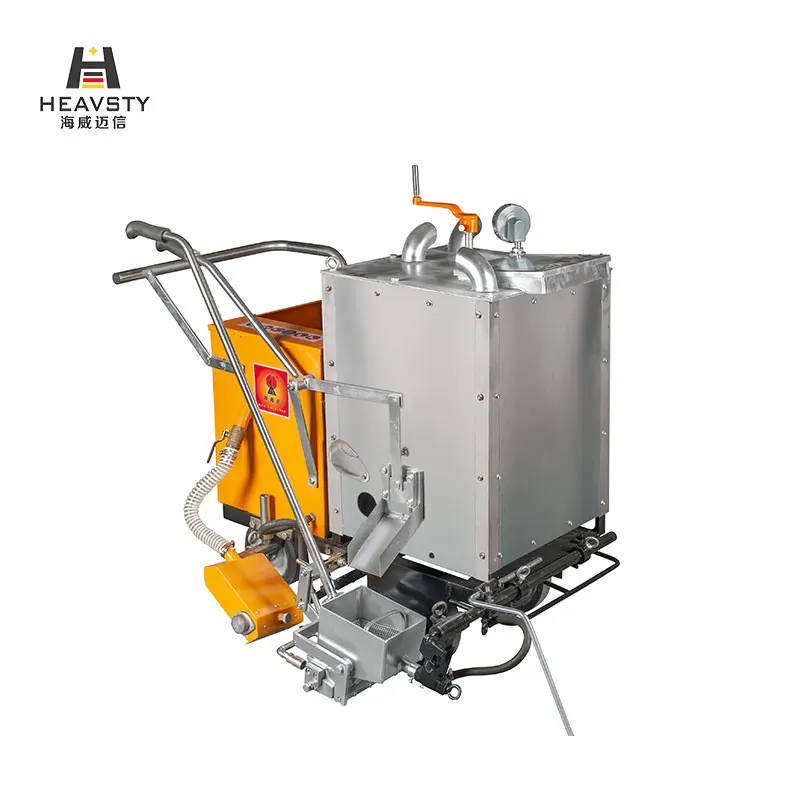 Thermoplastic material paint heating and  traffic road marking two in one machine