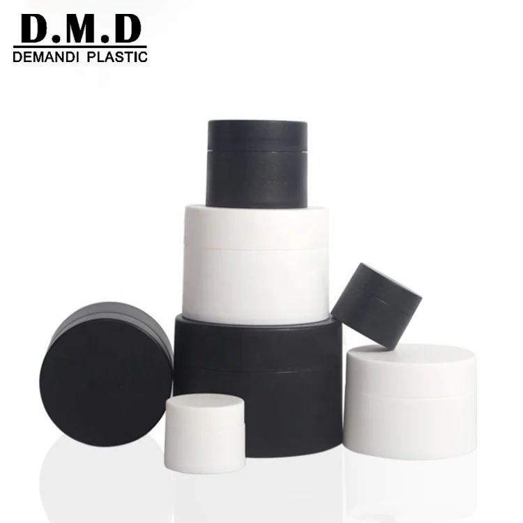 Custom logo 3ml 5 gr 10 ml 15 gr 30gram 50 grams 80grams plastic PP matted black cream jars