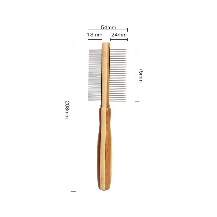 Professional high quality pet products wholesale cat and dog needle pet grooming comb wood to open knot to flea comb