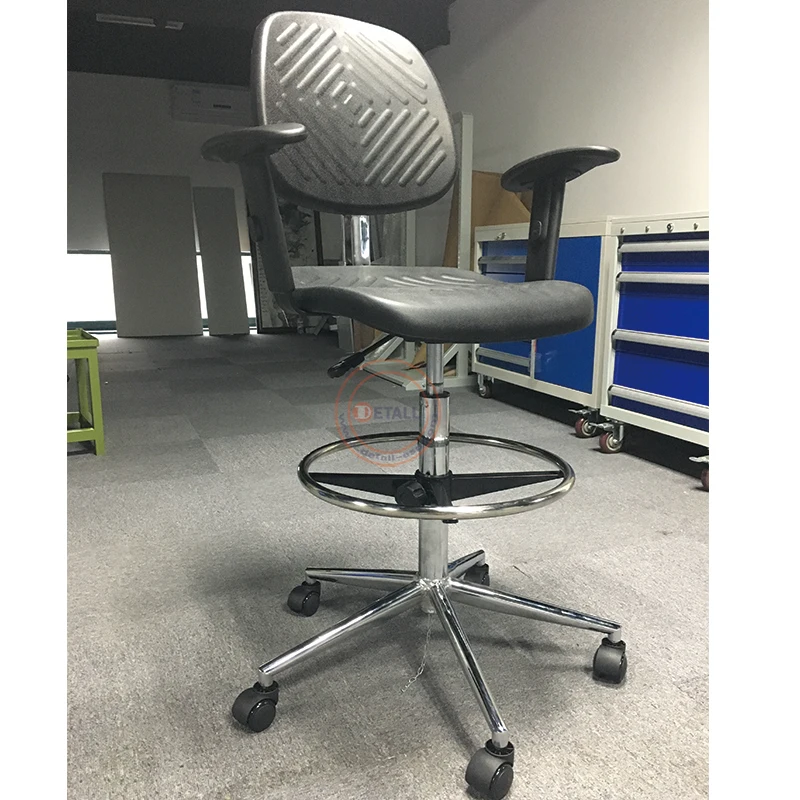 factory price esd industrial chair anti static working PU lab chair with arm rest