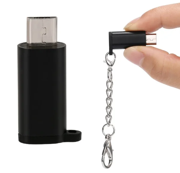
Metal USB 3.1 Type-C to Micro USB V8 Adapter USB C Convertor with Key Chain 