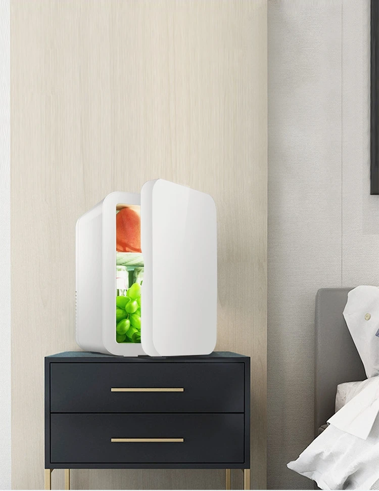 Car Use 8L Marble Glass Door Cooler Smart Compact Fridge Portable Mini Refrigerator