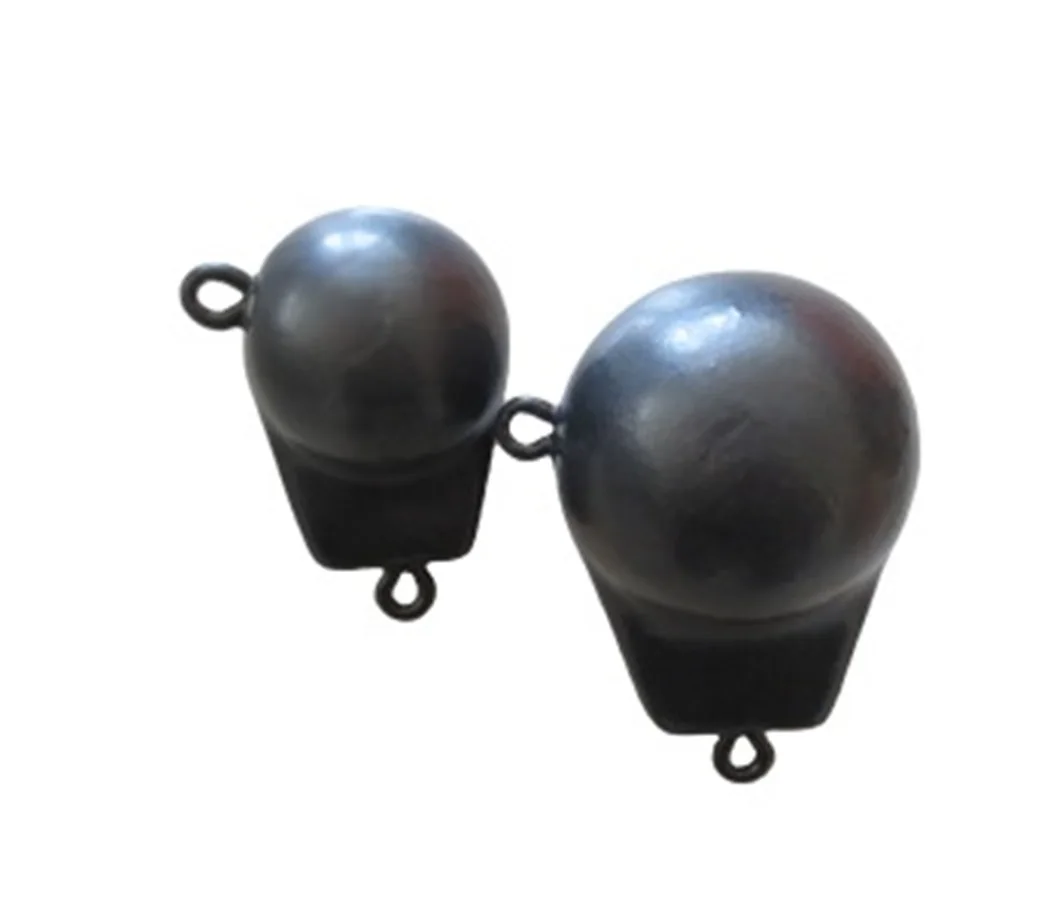 Cast Iron Material and Lead Material PE PVC Coated Oval Type Bomb Cannon Ball Weight Downrigger < 1000kg Yumetal