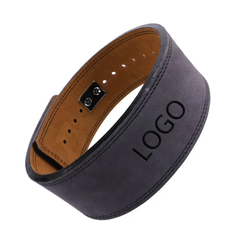 JT Top Selling Comfortable Durable Genuine Leather Adjustable Weight Lifting Lever Belt 10cm With Steel Buckle For Gym Workouts