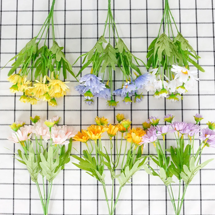 Garden Style Fake Chrysanthemum Decoration Living Room Tea Table Display Artificial Flowers Direct Small Daisies Carton Box 015