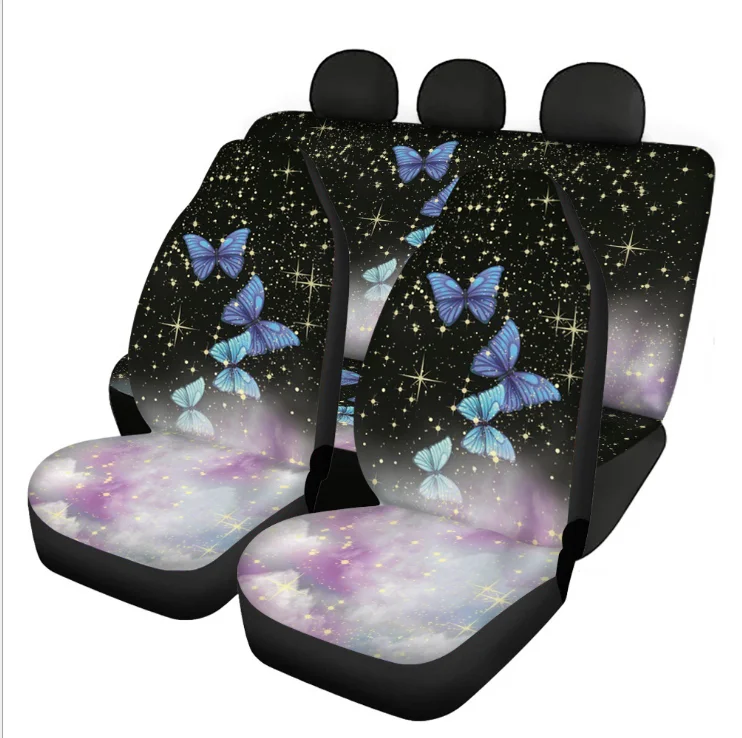 Car Accessories Seat Covers For Most Cars Hawaii Polynesian butterflyPrints Front/Back Car Seat Cushion Cover Full Set Holiday