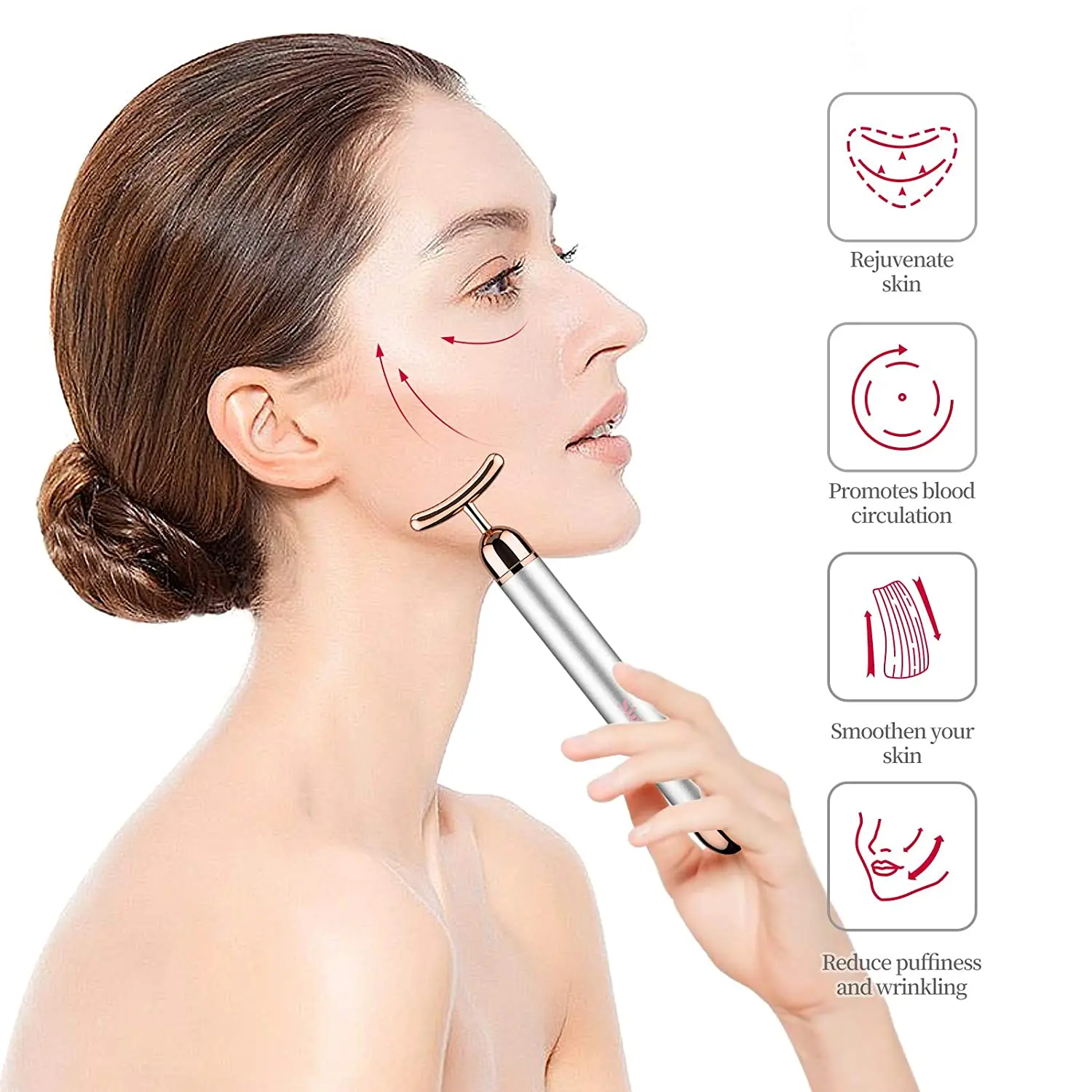 Wholesale Factory Price Natural Stone Jade Roller Rose Quartz Facial Roller Massager For Face Muscle Relaxing
