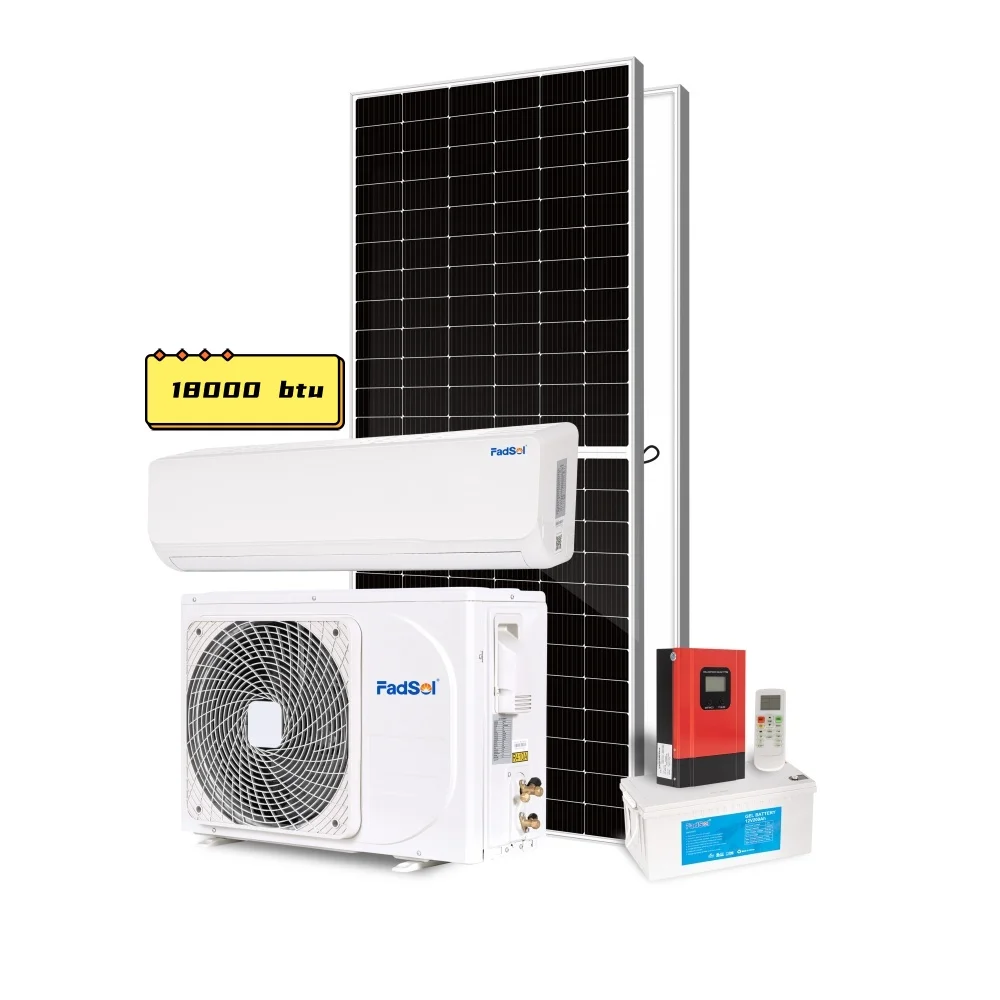 18000btu 2hp 100% Solar DC 48V Battery Powered Split Solar Air Conditioner Manufacturer Solar Panel Air Conditioner