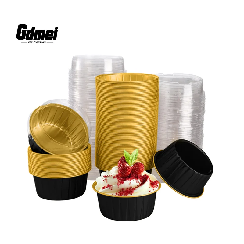 GDMEI Factory Outlet Disposable Round Baking Aluminum Foil Container Small Aluminum Cupcake Mold Foil Paper Cake Cup