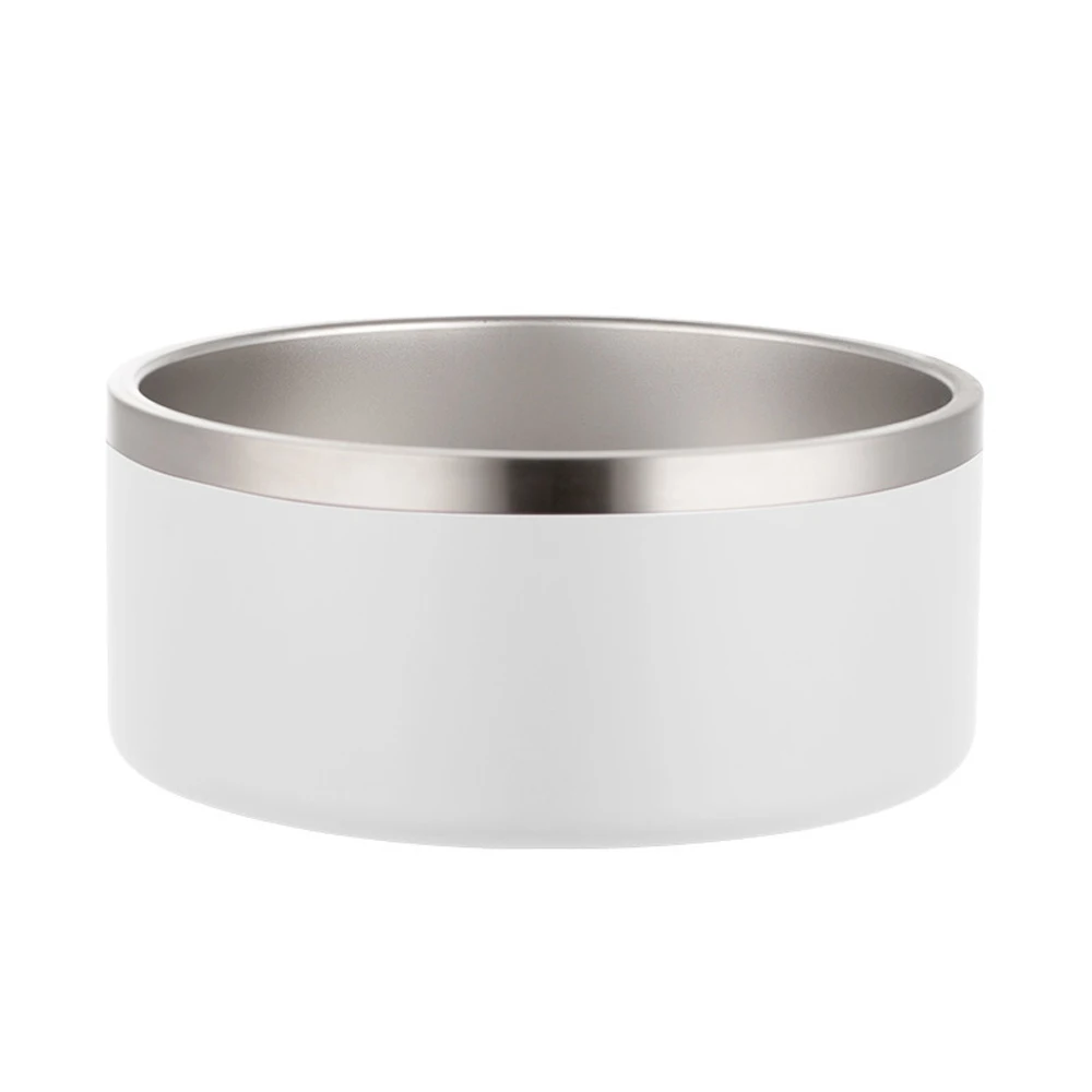 Double Wall Antiskid Stainless Steel Dog Bowl Large Pet Water Drinking Bowl Pet Dog Food Feeder Plate