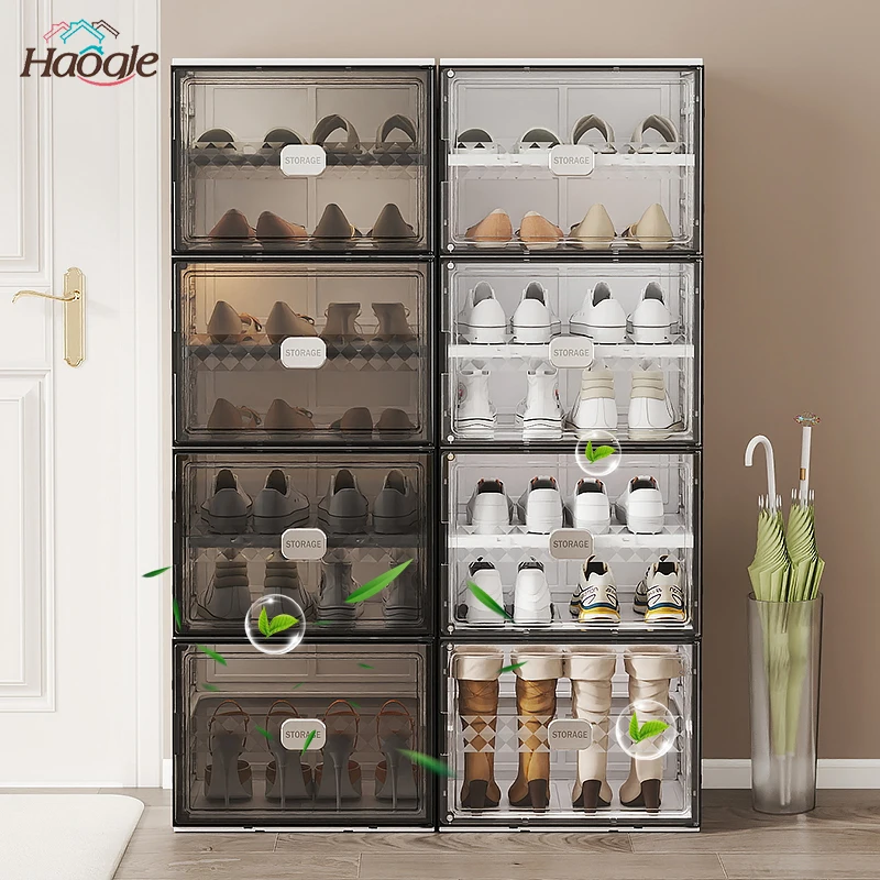 Factory Prices New Design Multi-Tiered Shoe Storage  Closet Cabinets Bedrooms Folding Storage Case Folding Shoe Box Organizer