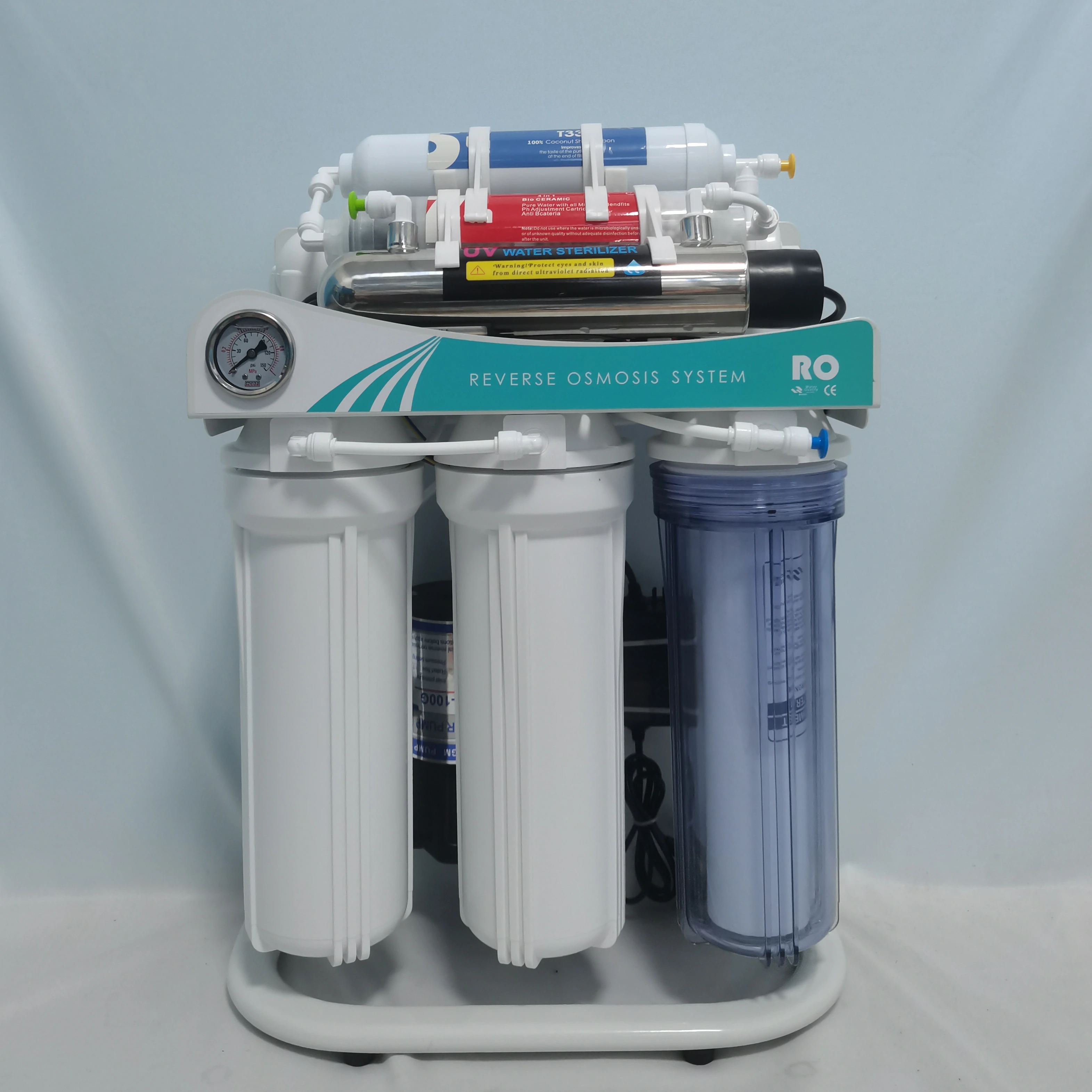 7-stage with UV 100GPD for Home Alkaline Water Purification Reverse Osmosis Water Purifier