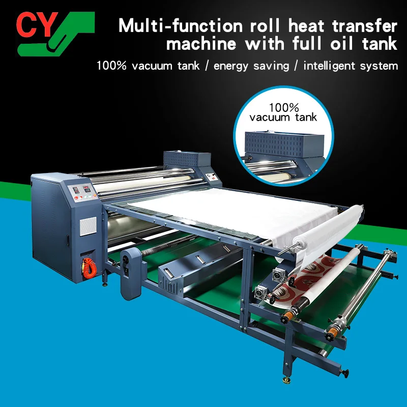 Roll to roll sublimation heat transfer printing machine industry mass production Oil roller heat press