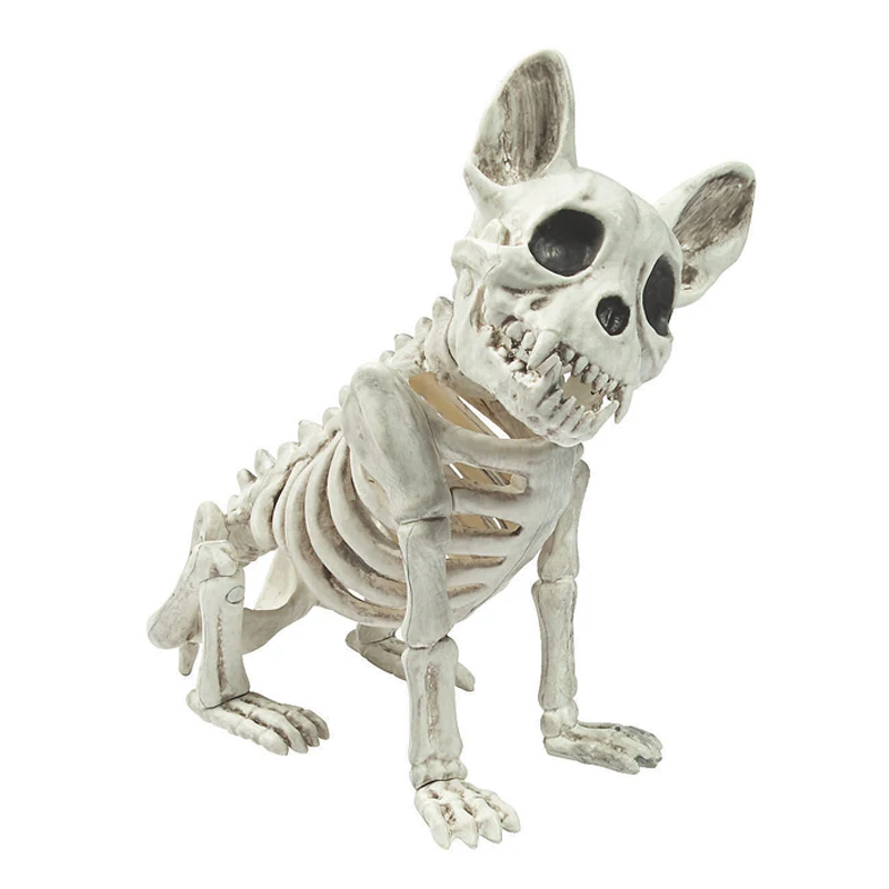 Custom Halloween Decoration Skull Dog Ornaments Resin Statue French Bulldog Skeleton Figurine