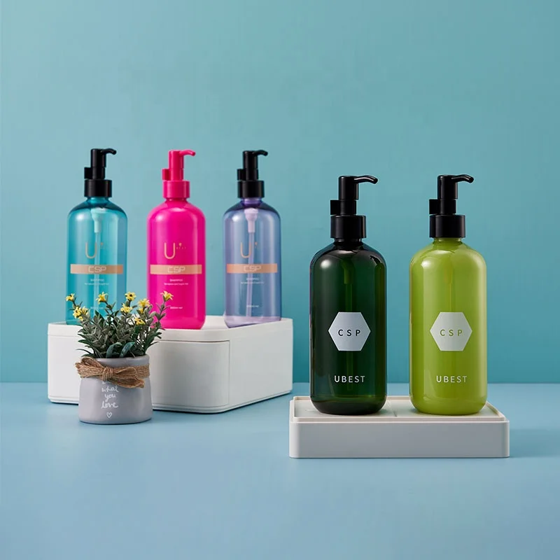 Yellow Green Blue Pink PET Plastic Fancy Lotion Bottles Cosmetic Colorful Shampoo Bottle for Men and Women