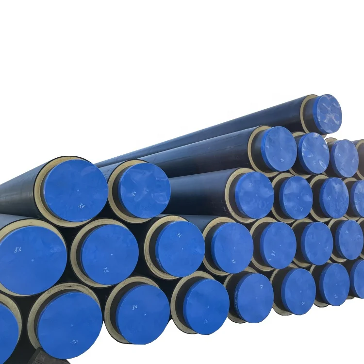underground polyethylene foam insulation pre insulated hot water black steel pipe