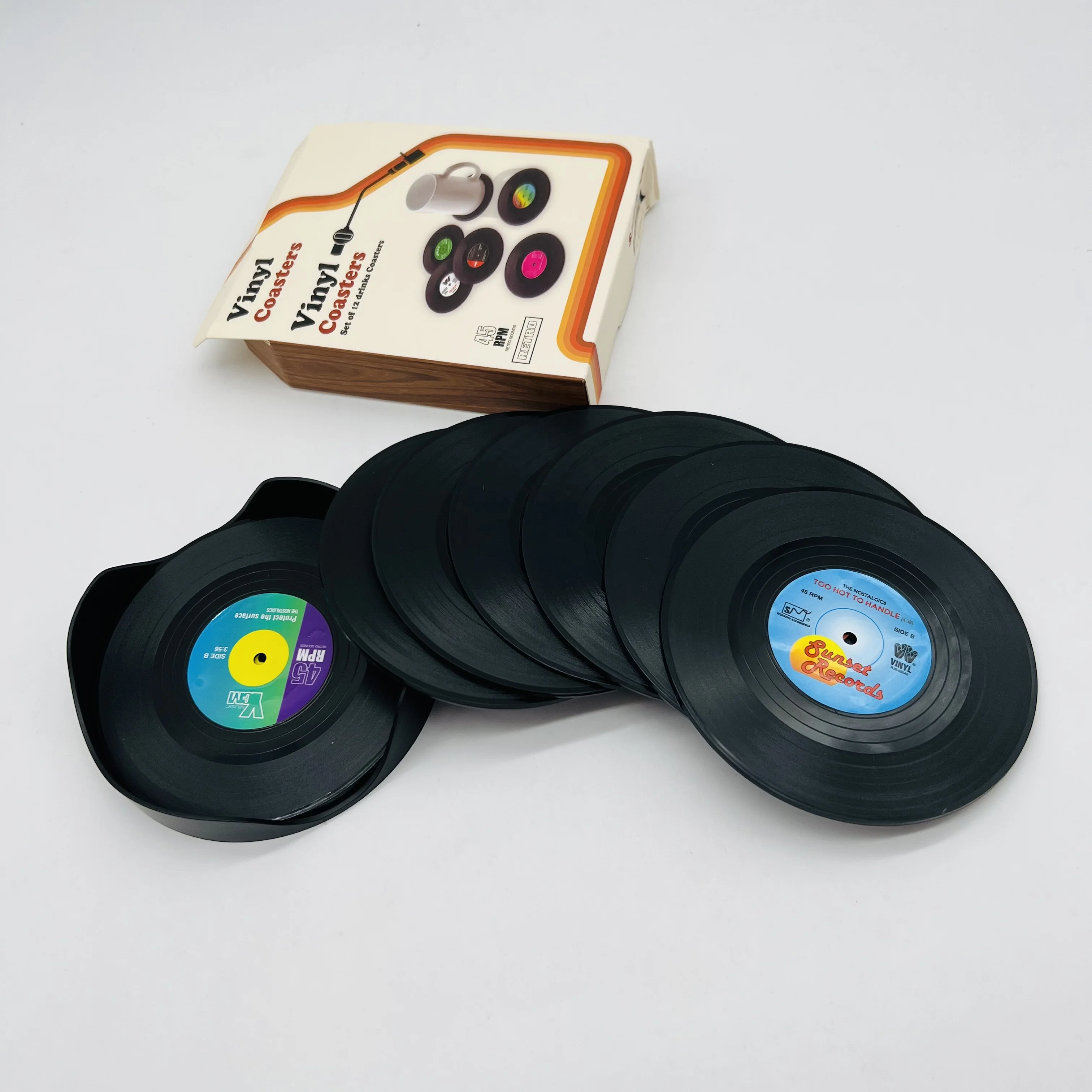 Set of 12 Conversation Piece Drink Vinyl Coaster Housewarming Hostess Gifts Wedding Decorations