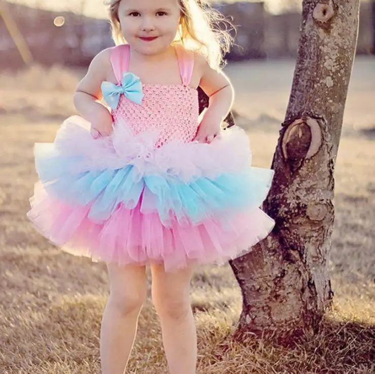 Pink Cute Bowknot Baby Dress Best Selling Bubble Skirt Bowknot Baby Dress