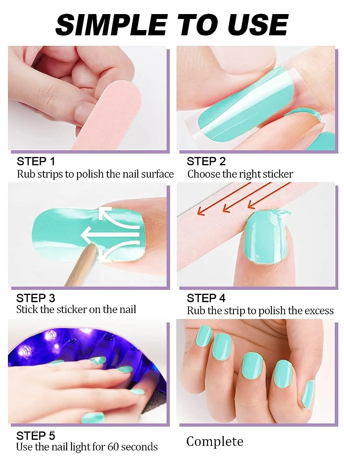 Factory Supply Long Lasting Semi-cured Flower Gel Nail Sticker