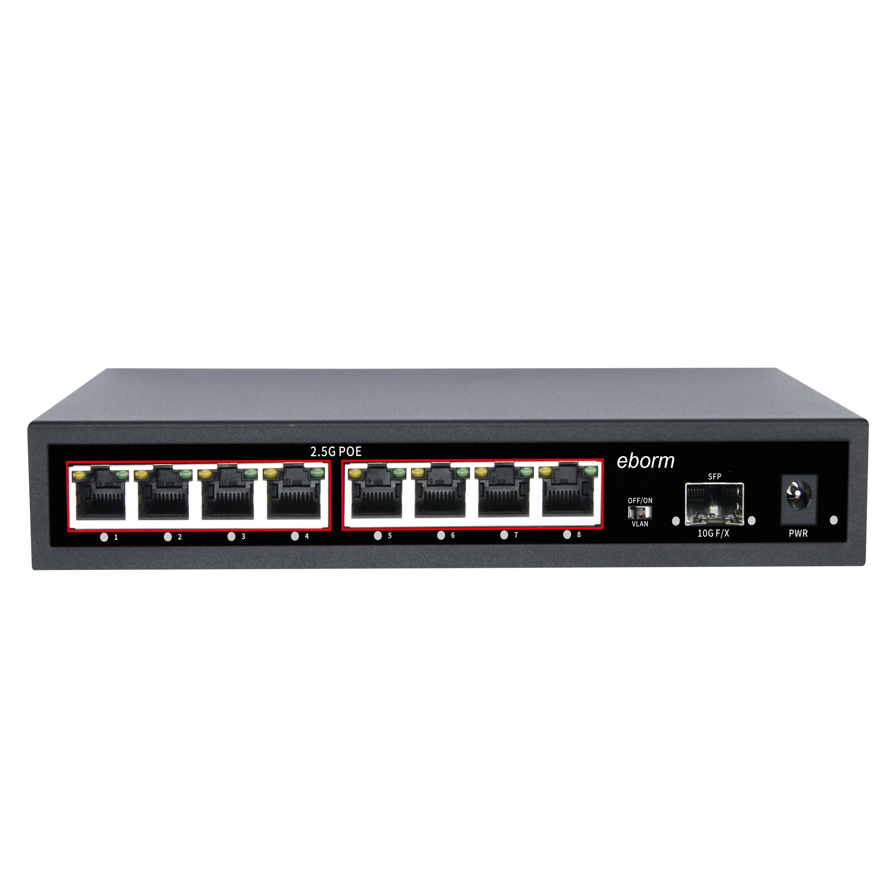 Коммутатор с 8 портами 2,5 г, 120 Вт, 8x2,5 GBASE-T, 60 Гбит/с