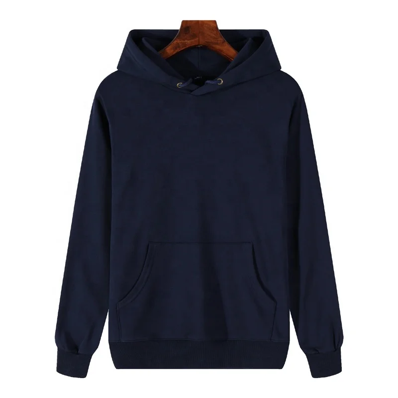 High quality solid oem custom 100% cotton terry hooded sweater men hoodies