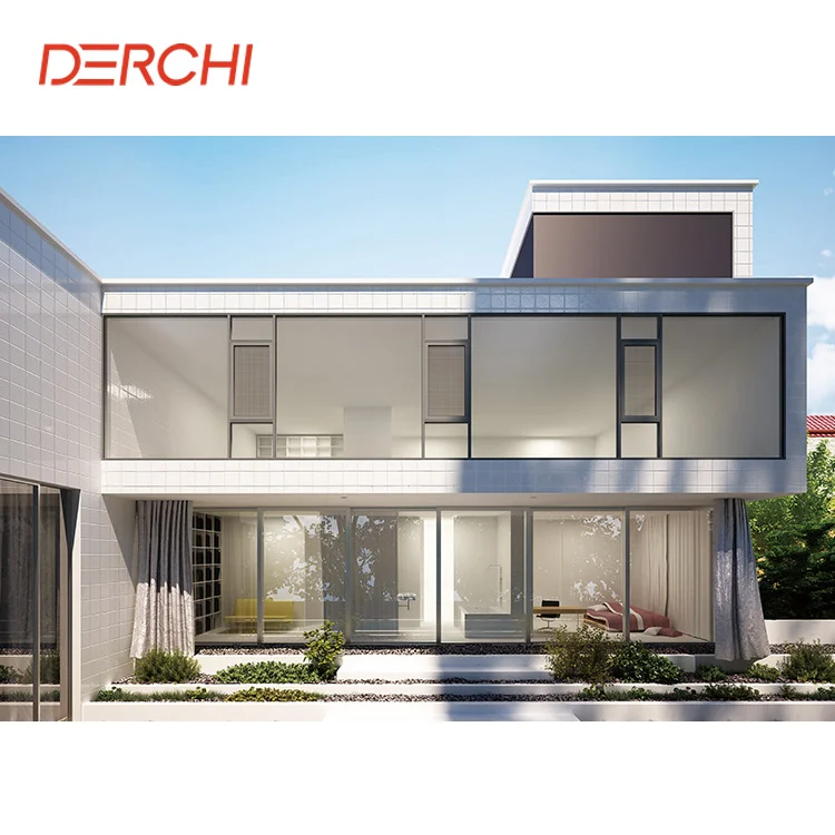 DERCHI Aluminum doors windows aluminium frame fixed insulated glass window