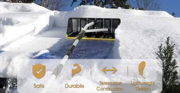 Resistant to low temperatures convenient roof rake aluminum square work plastic snow multifunction shovel head unbreakable