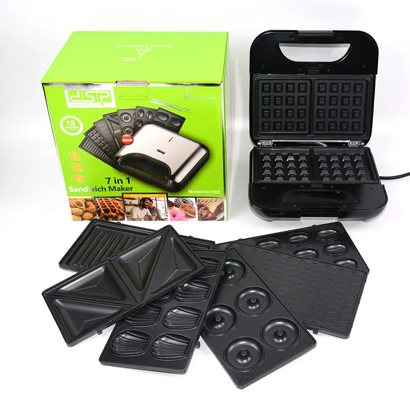 KC1162 New Arrival 7 in 1 Sandwich Doughnut Egg Waffle Maker