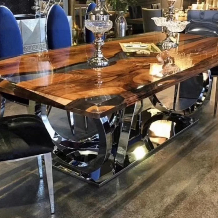 Unique design epoxy resin dining table kitchen living room use epoxy resin table