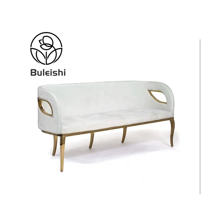 Wedding Reception Stage Gold Sofa Set Wedding Sofa Couch Love seat White Wedding Furniture Sofa for Decoration Supplies