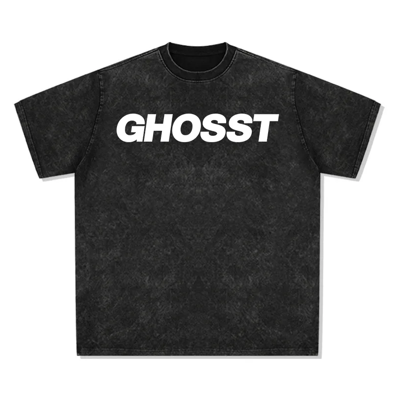 Polo Homm de marqu Men T-Shirt White Black Oversized Pima Cotton Thick Work Long Washed Female Tops Custom Made Raw Edge T-Shirt