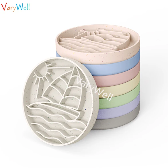 Customize Engrave logo Wall Amount Suction Cups Sky Blue Non-slip Lick Dish Slow Dog Feeding Mat Dog Paradise Silicone Lick