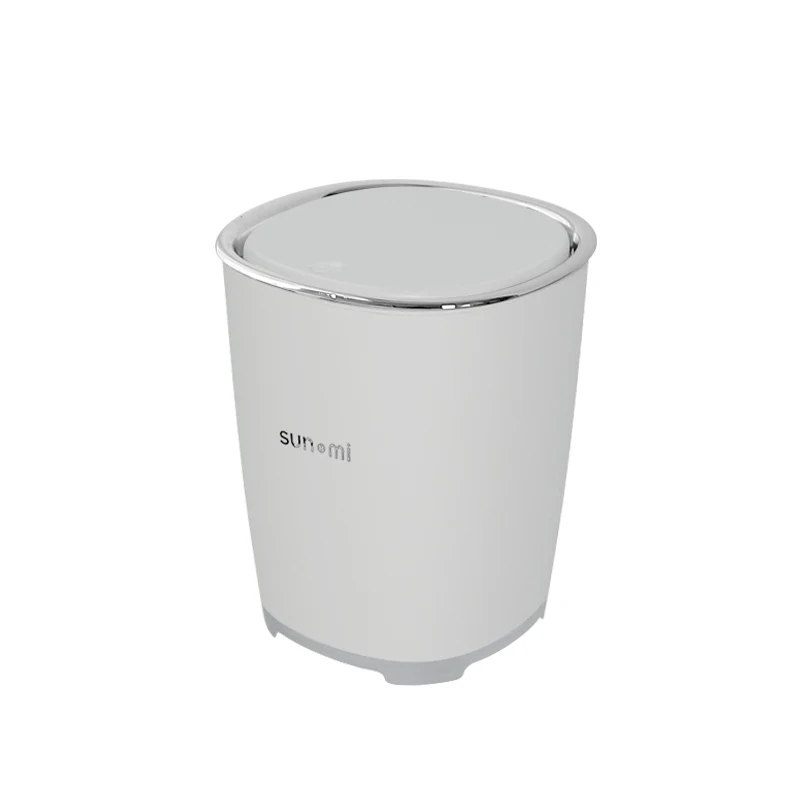 Modern Eco-friendly Plastic Trash Bin Round Shape Garbage Can Indoor Waste Bin Simple Trash Containers