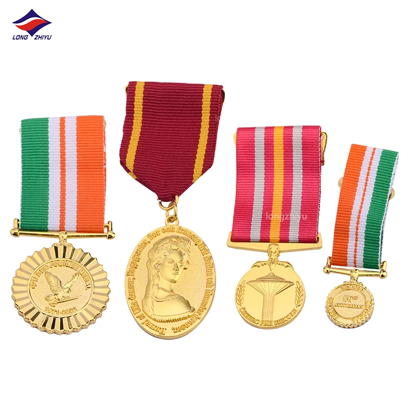 Longzhiyu 17 years professional design metal medals manufacturer fine grain medals wholesales enamel noble medals