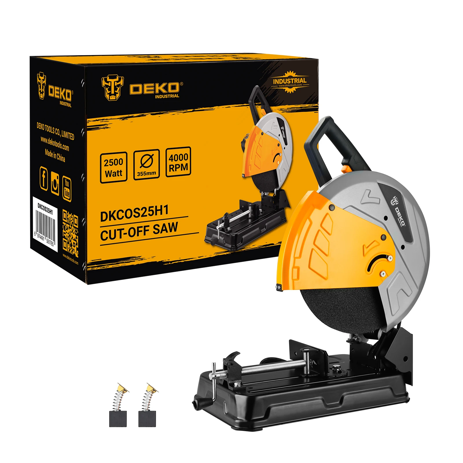 DEKO DKCOS25H1 2500w Cut Off Saw Electric Power Tools 355mm 220v-240v Cutting Saw Machine Wood Cutting