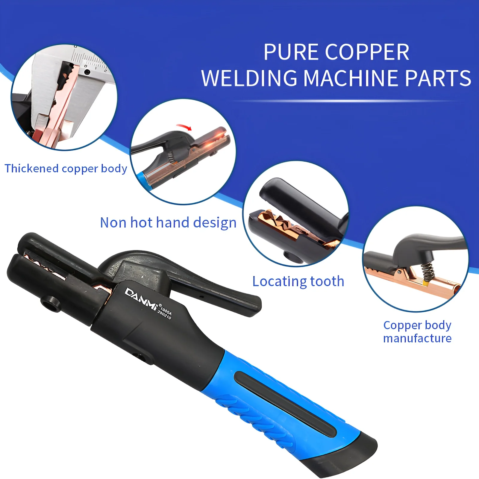 European Style1000a High Impact Strength Brass Heat Resistant Dmc Touch Body Welding Electrode Holder